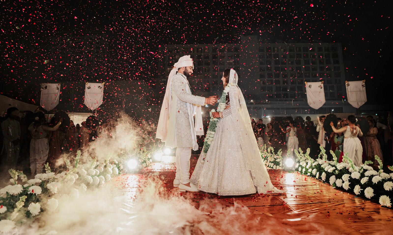 Couple together on their wedding day